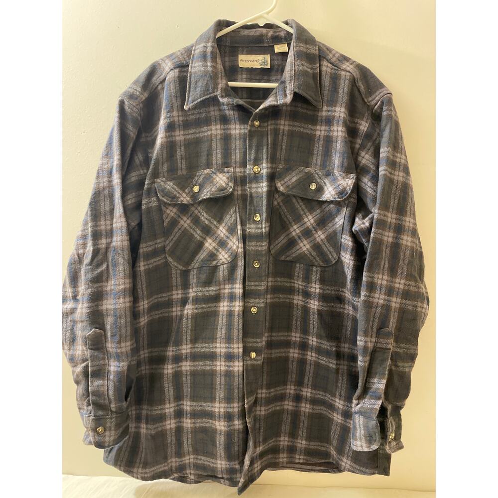Fieldmaster Mens Size XL Heavyweight Flannel Button Down Shirt‎ Outdoors Cotton